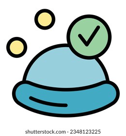Vector de contorno de icono hormonal de anticoncepción. Control de preservativos. Colores de color de la educación vaginal