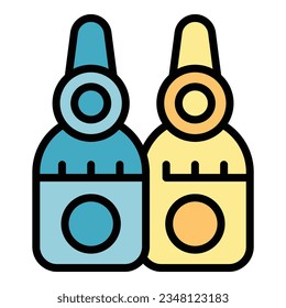 Contraception icon outline vector. Birth control. Pill female color flat