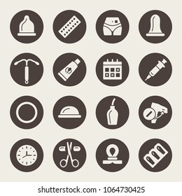 Contraception icon set