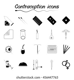 Contraception Icons Set