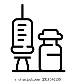 Contraception injection icon outline vector. Birth control. Hormone education