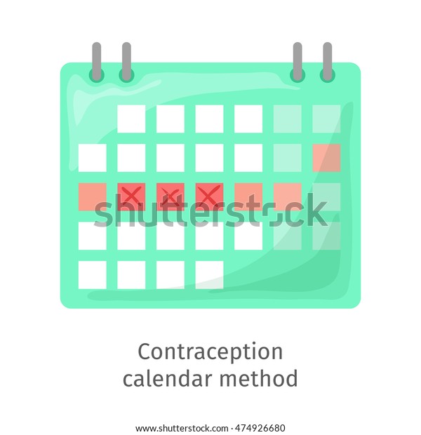 Contraception Method Ovulation Calendar With Marks Days Menstruation Period Menstrual Cycle 2176