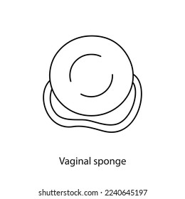 Contraception method vaginal sponge line icon in vector.