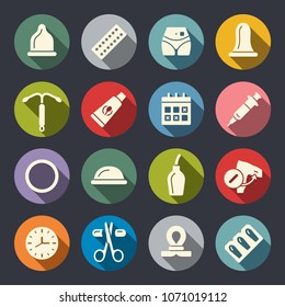 Contraception Methods Icon Set