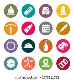 Contraception Methods Icon Set