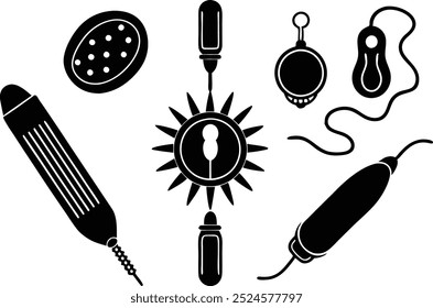 Empfängnisverhütungsmethoden Illustration Art. Dies ist eine editierbare und druckbare Vektor-eps-Datei
