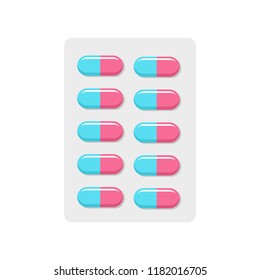 Contraception pills icon. Flat illustration of contraception pills vector icon for web design