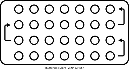 Conjunto de ícones de pílulas anticoncepcionais. Ilustração vetorial