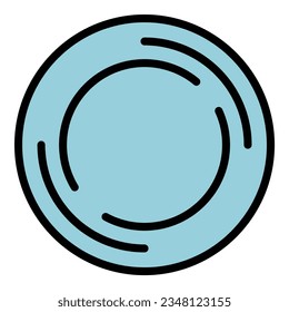 Vector de contorno de icono del anillo de anticoncepción. Control de la natalidad. Colores hormonales de la salud plana