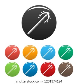 Contraception tool icons set 9 color vector isolated on white for any design