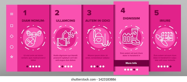 Contraception Vector Icons Onboarding Mobile App Page Screen. Contraception. Pregnancy Prevention Pictograms Collection. Safe Sex, Medical Birth Control. Pills, Condoms Outline Illustrations
