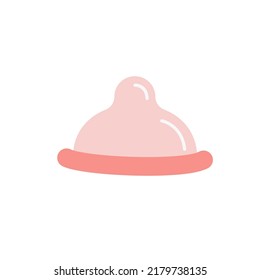 Contraceptive Diaphragm Or Cervical Cap Colored Flat Style Icons. Birth Control Methods. Safe Sex Vector Elements. Contraception Items.