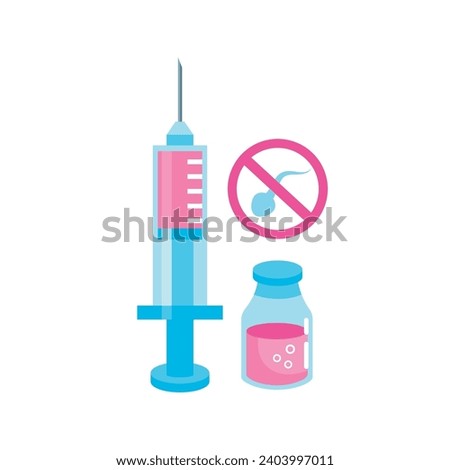 contraceptive injection method illustration isolated