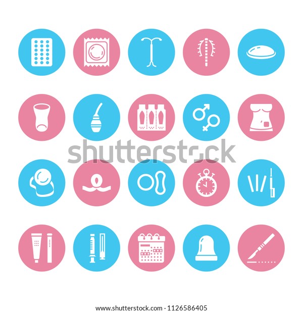 Contraceptive Method Flat Glyph Icons Birth Stock Vector Royalty Free 1126586405 5860