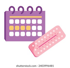 contraceptive method pills isolated design