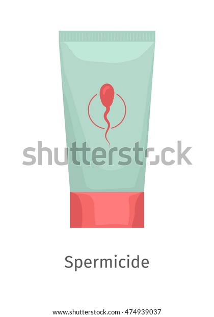 Contraceptive method -\
spermicide. Woman contraception. Symbol of medical birth control.\
Flat icon. Planning pregnancy. Vector illustration isolated on\
white background