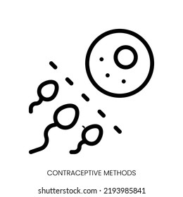contraceptive methods icon. Line Art Style Design Isolated On White Background