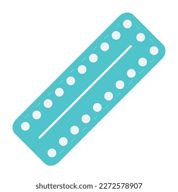 Pastillas anticonceptivas. Ilustración vectorial plana