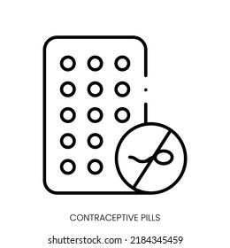 contraceptive pills icon. Linear style sign isolated on white background. Vector illustration
