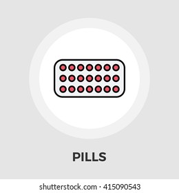 Contraceptive pills icon vector. Flat icon isolated on the white background. Editable EPS file. Vector illustration.