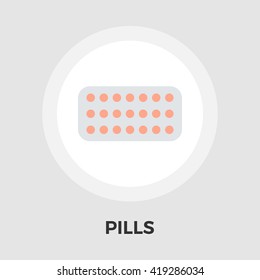 Contraceptive pills icon vector. Flat icon isolated on the white background. Editable EPS file. Vector illustration.