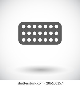 Contraceptive pills. Single flat icon on white background. Vector illustration.