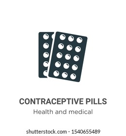Contraceptive pills vector icon on white background. Flat vector contraceptive pills icon symbol sign from modern health and medical collection for mobile concept and web apps design.