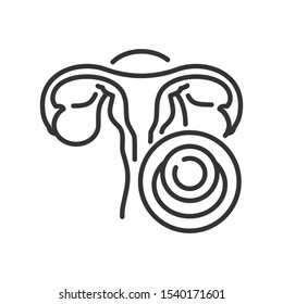 Contraceptive Sponge Black Line Icon. Protection From Sexually Transmitted Infections. Birth Control. Safety Sex Sign. Pictogram For Web Page, Mobile App. UI/UX/GUI Design Element. Editable Stroke.