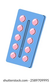 Contraceptive tablet blister cartoon item