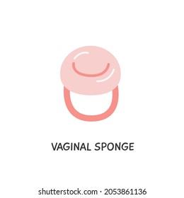 Contraceptive Vaginal Sponge Colored Flat Style Icon. Birth Control Methods. Safe Sex Vector Element. Contraception Item.