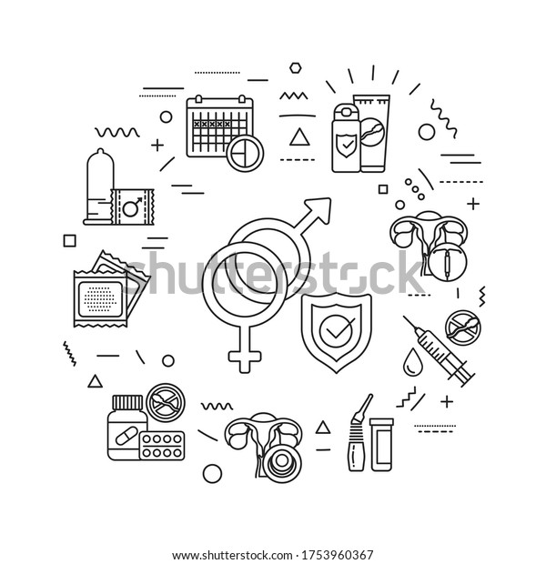 Contraceptive Web Banner Safety Sex Birth Stock Vector Royalty Free