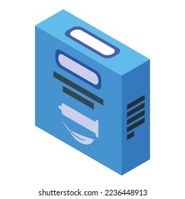 Contraceptives box icon isometric vector. Birth control. Condom male