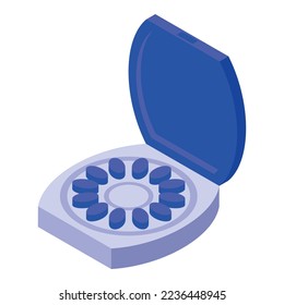 Contraceptives pills icon isometric vector. Female control. Education health
