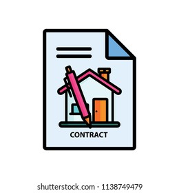Contract about baying a house, document vector illustration