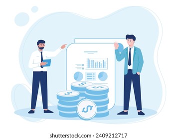 acuerdo de contrato entre dos empresarios concepto de tendencia ilustración plana