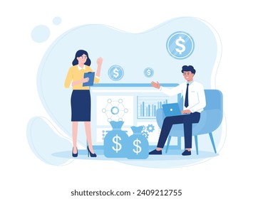 acuerdo de contrato entre dos empresarios concepto de tendencia ilustración plana