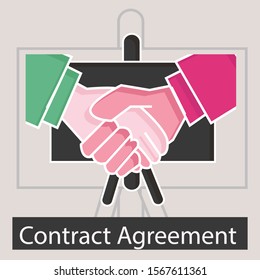 Contract agreement concept . Creative idea design. Flat vector illustration for web site, brochure, presentation.