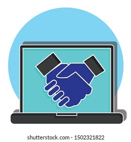 Contract agreement concept on white background. Flat vector illustration use for your project. 