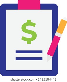 Vertragsvereinbarungsdokument Symbol Vektor flache Abbildung