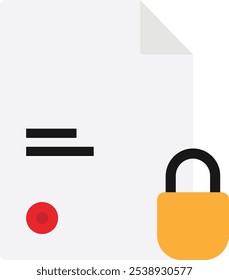 Contract Agreement Document Icon Vector Flat Illustration