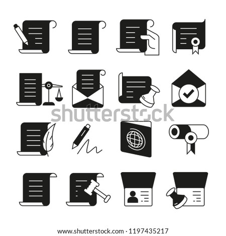 contract and agreement document icons