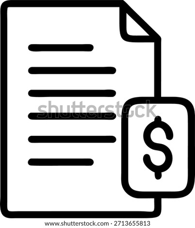 Contract Agreement with Dollar Sign concept as A vector of a contract agreement document next to a large dollar sign representing financial contracts and business deals. Isolated on a white background for infographic use. in Photo Stock Concept , copy space for advertisement or banner with Photo Realistic as high Quality Detail --ar 7:2