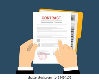 Contract agreement  flat business illustration vector