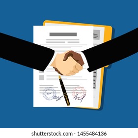 Contract agreement  flat business illustration vector