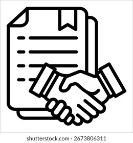Contract Agreement Icon Element For Design