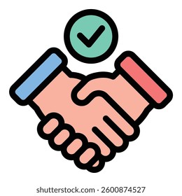 Contract agreement icon flat line style illustration representing legal documents and business deals suitable for contracts and official agreements.