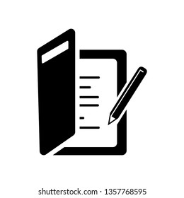 Contrato, icono de acuerdo. Icono de contrato de arrendamiento. Ilustración de elemento simple. Diseño de símbolos de concepto de contrato de arrendamiento. Folleto con icono de lápiz