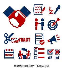 contract, agreement icon set