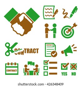 contract, agreement icon set