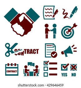 contract, agreement icon set